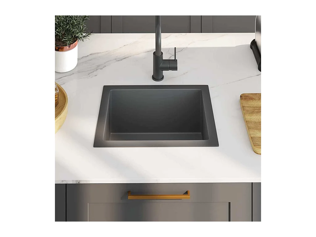 Handgefertigte schwarze Küchenspüle aus Edelstahl