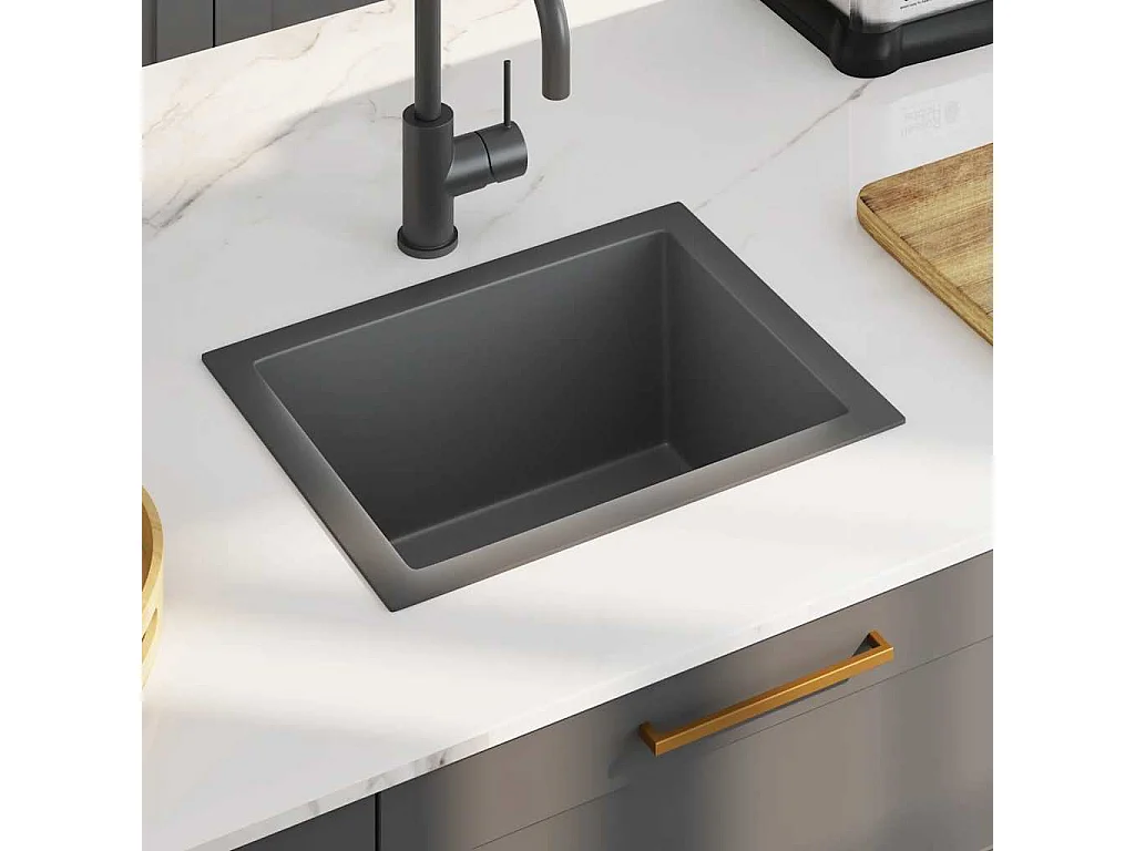 Évier de cuisine fait main Noir Acier inoxydable