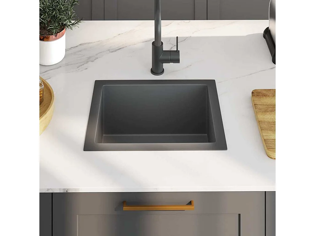 Évier de cuisine fait main Noir Acier inoxydable