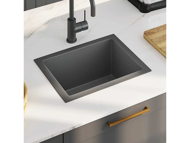 Lavello da cucina in acciaio inossidabile nero fatto a mano