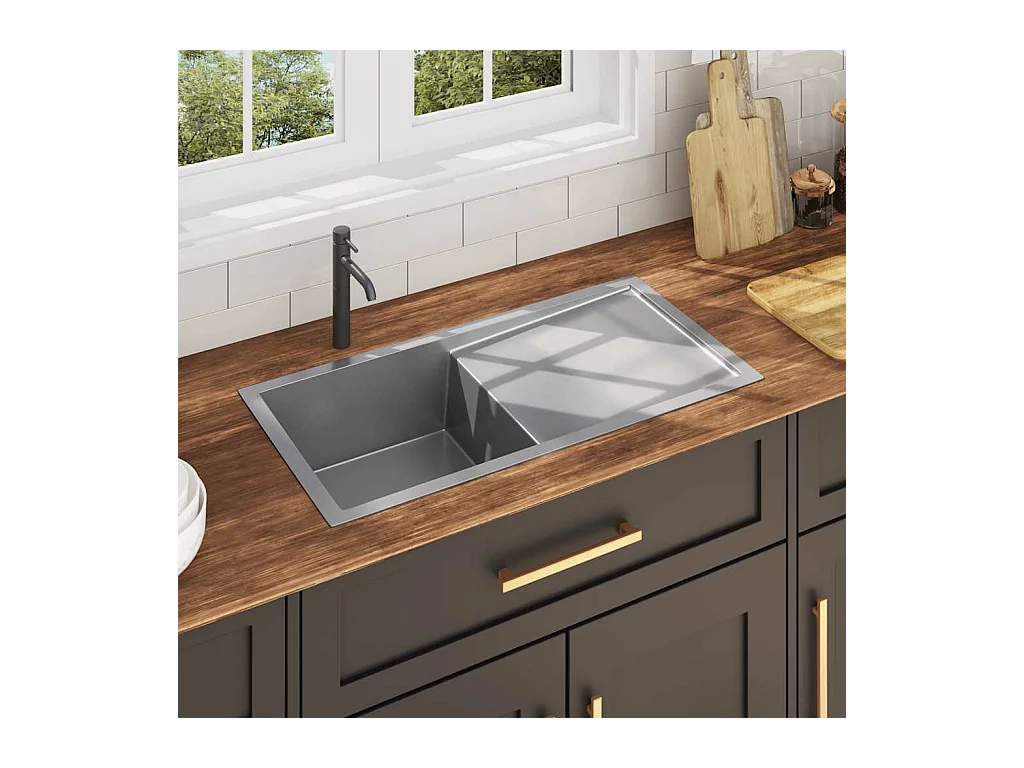 Handgemaakte keukengootsteen roestvrij staal