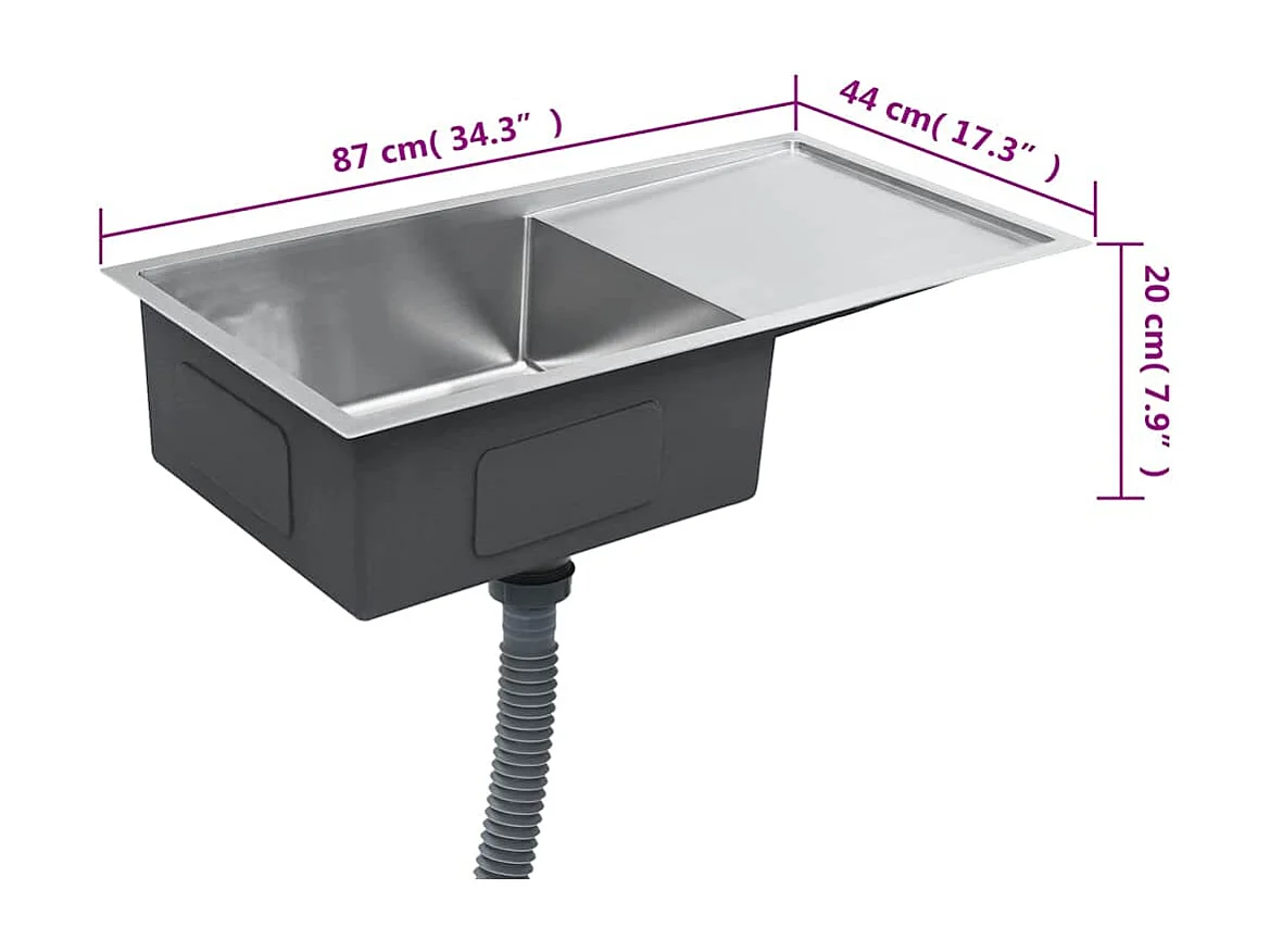 Handgemaakte keukengootsteen roestvrij staal