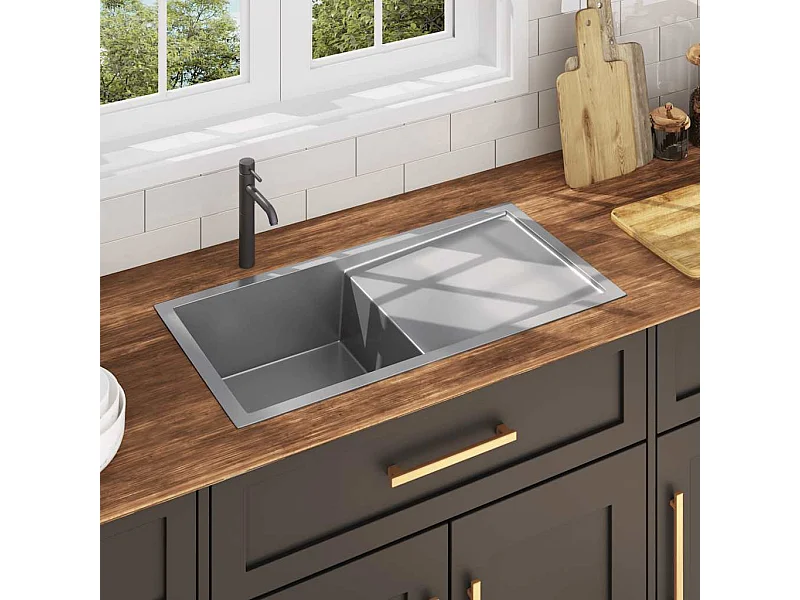 Évier de cuisine fait à la main Acier inoxydable