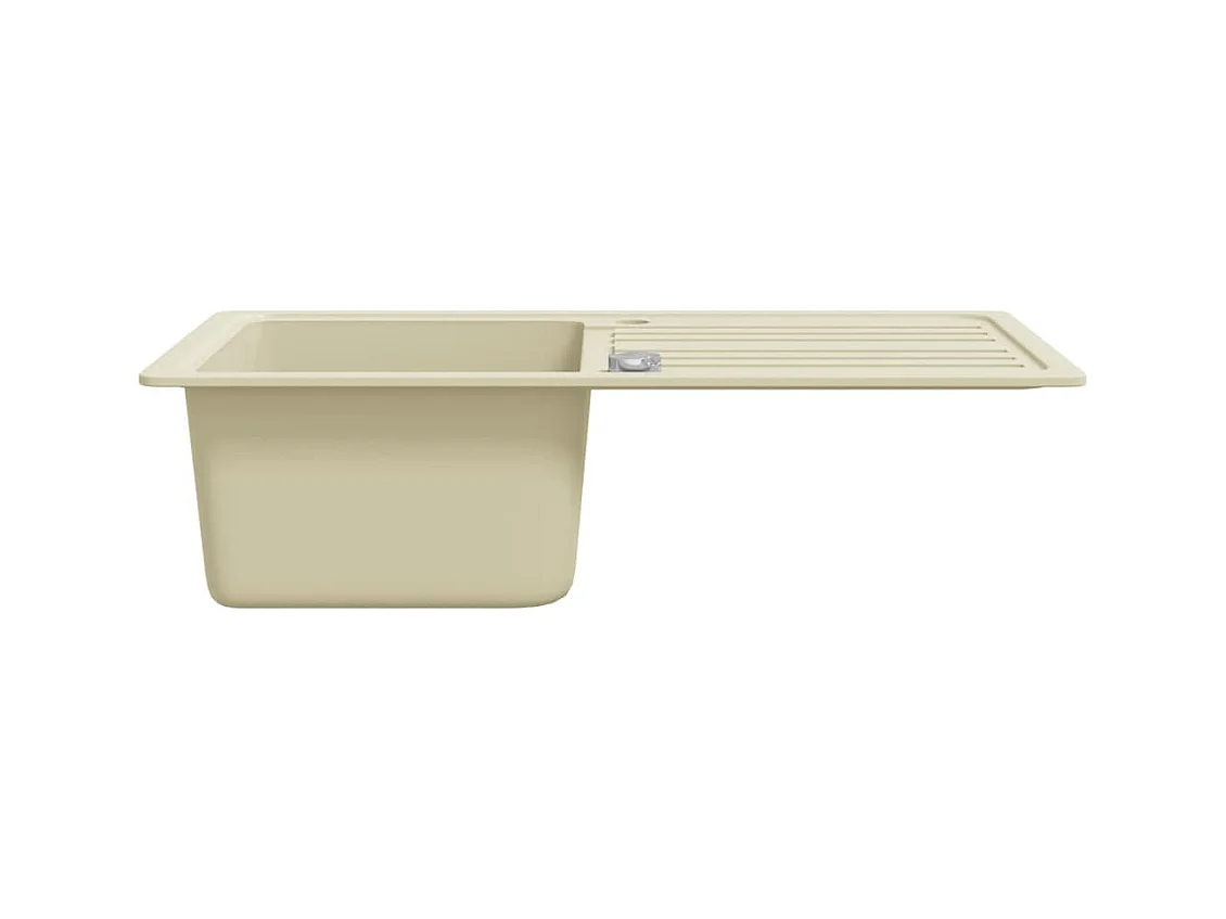 Fregadero de cocina de granito, fregadero individual, color beige
