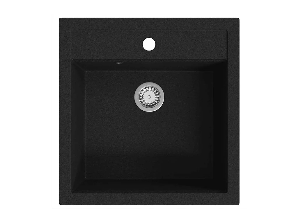 Schwarzes Einzelbecken-Spülbecken aus Granit