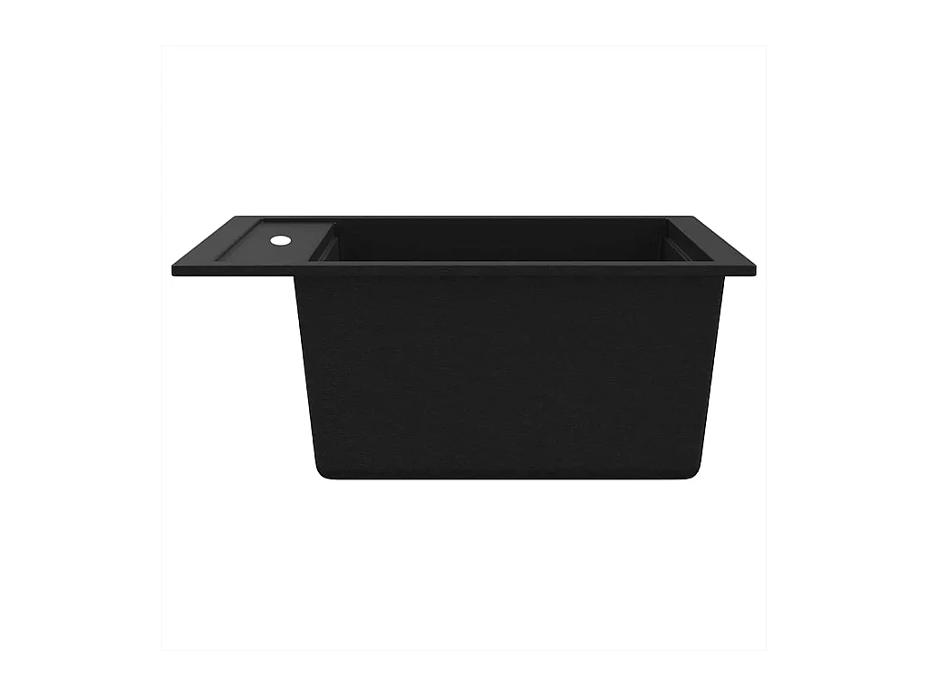 Schwarzes Einzelbecken-Spülbecken aus Granit