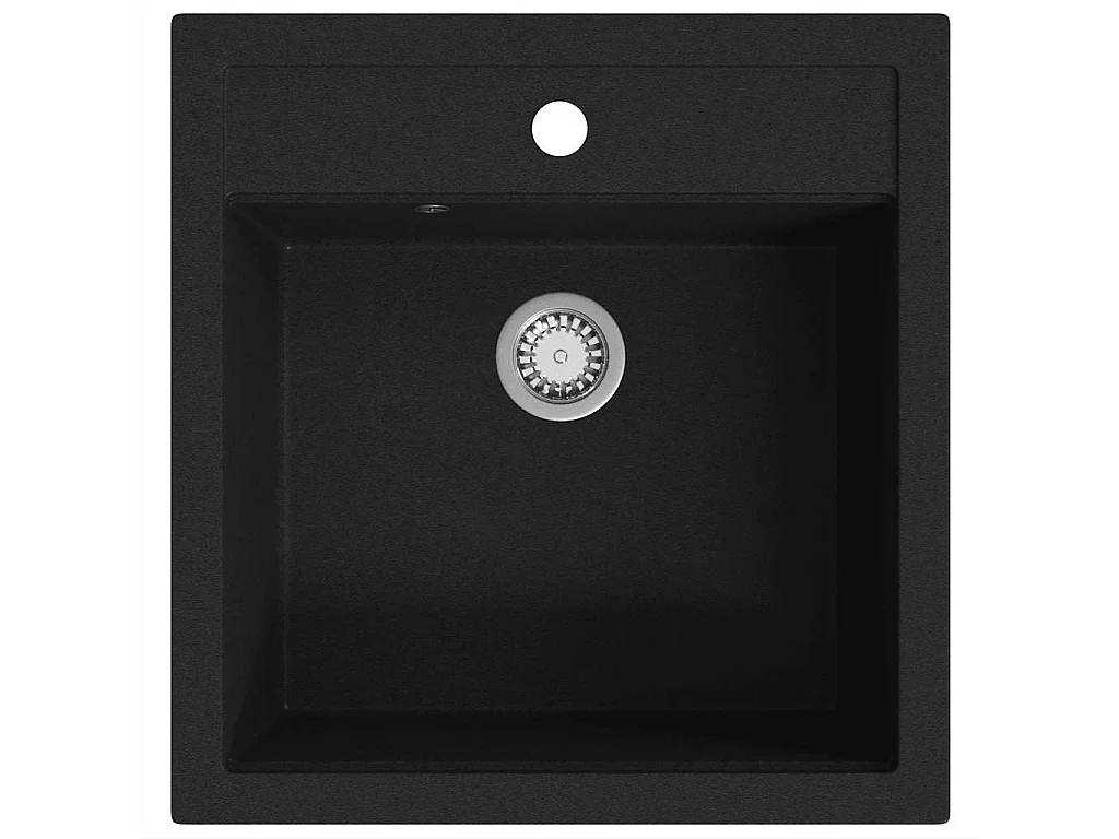 Évier de cuisine en granit Bac unique Noir