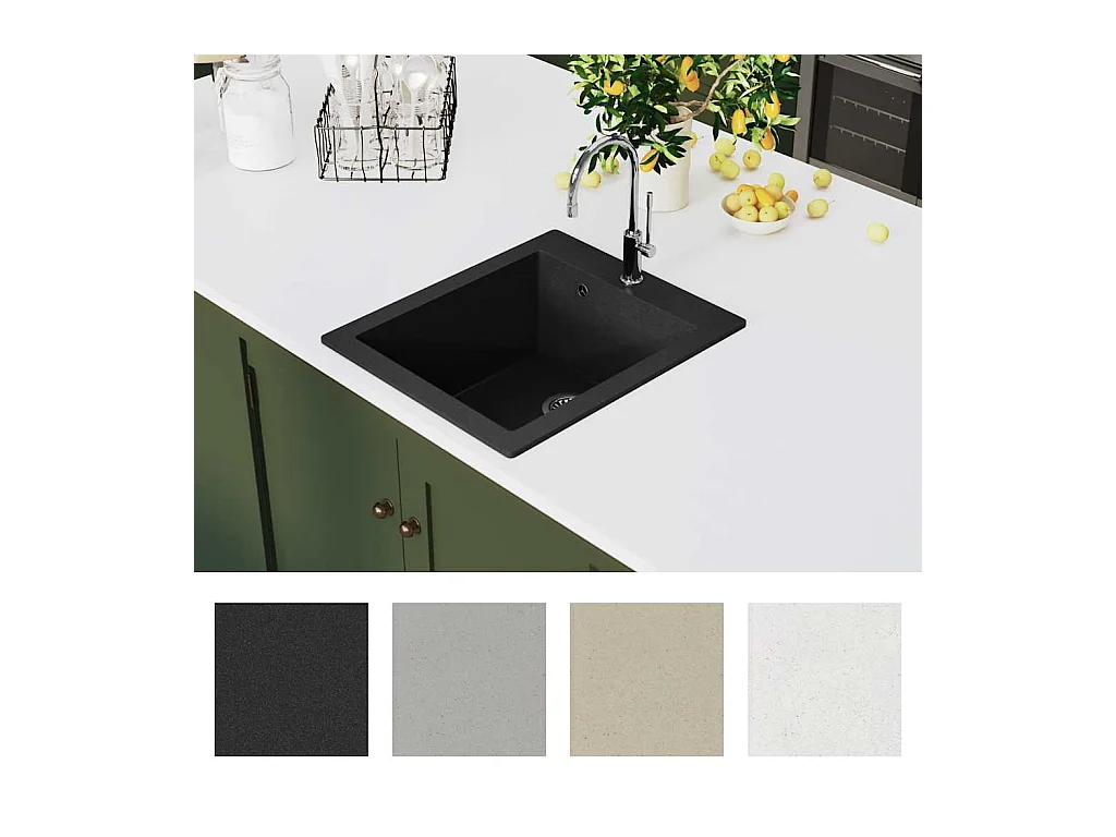 Küchenspüle aus schwarzem Granit