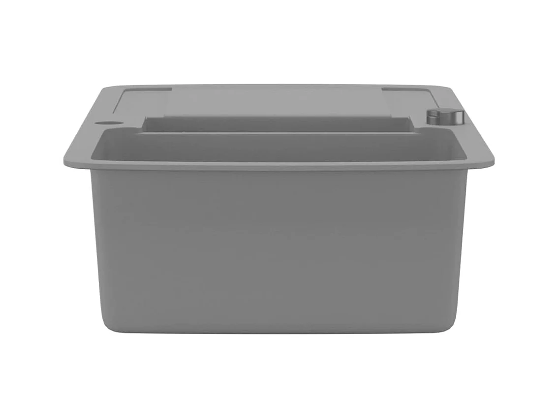 Fregadero de cocina de granito gris de dos senos