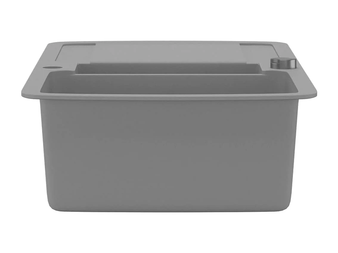 Fregadero de cocina de granito gris de dos senos