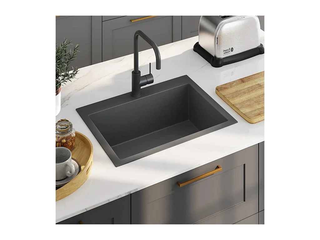 Handgefertigte schwarze Küchenspüle aus Edelstahl
