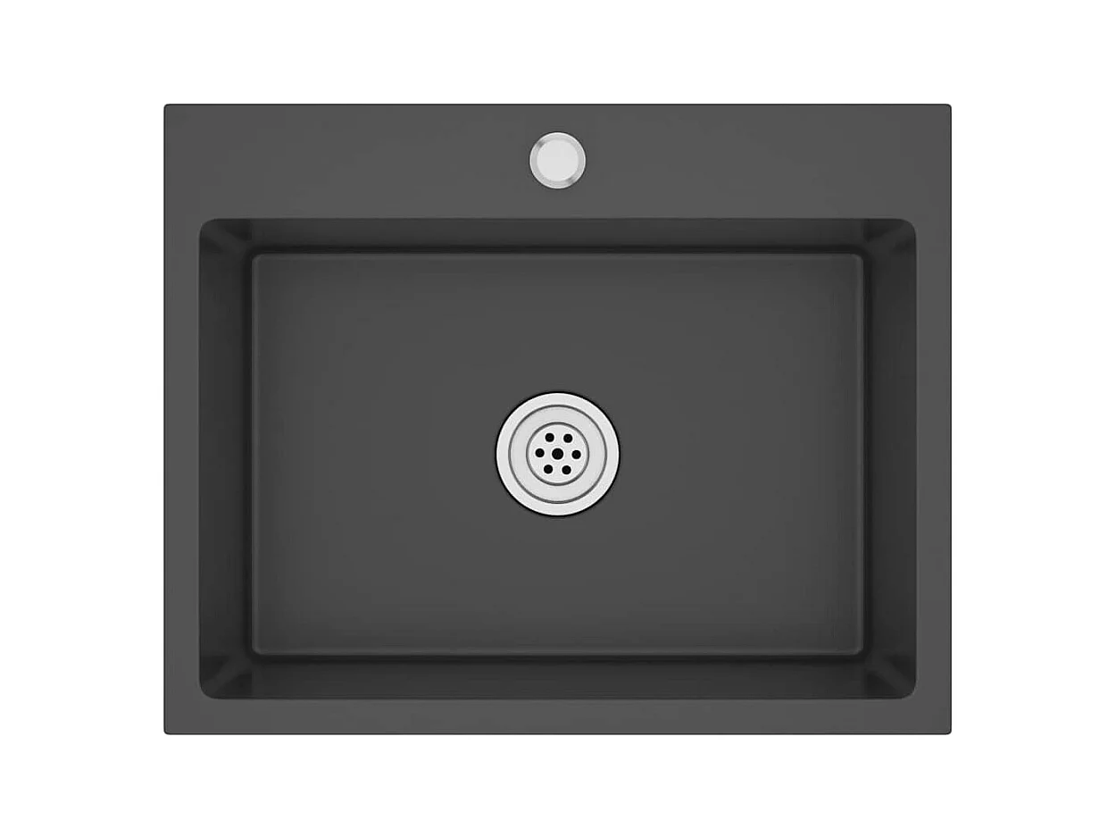 Handgefertigte schwarze Küchenspüle aus Edelstahl