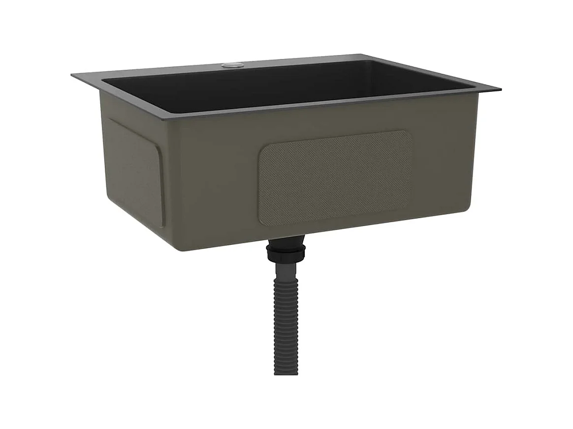 Handgefertigte schwarze Küchenspüle aus Edelstahl