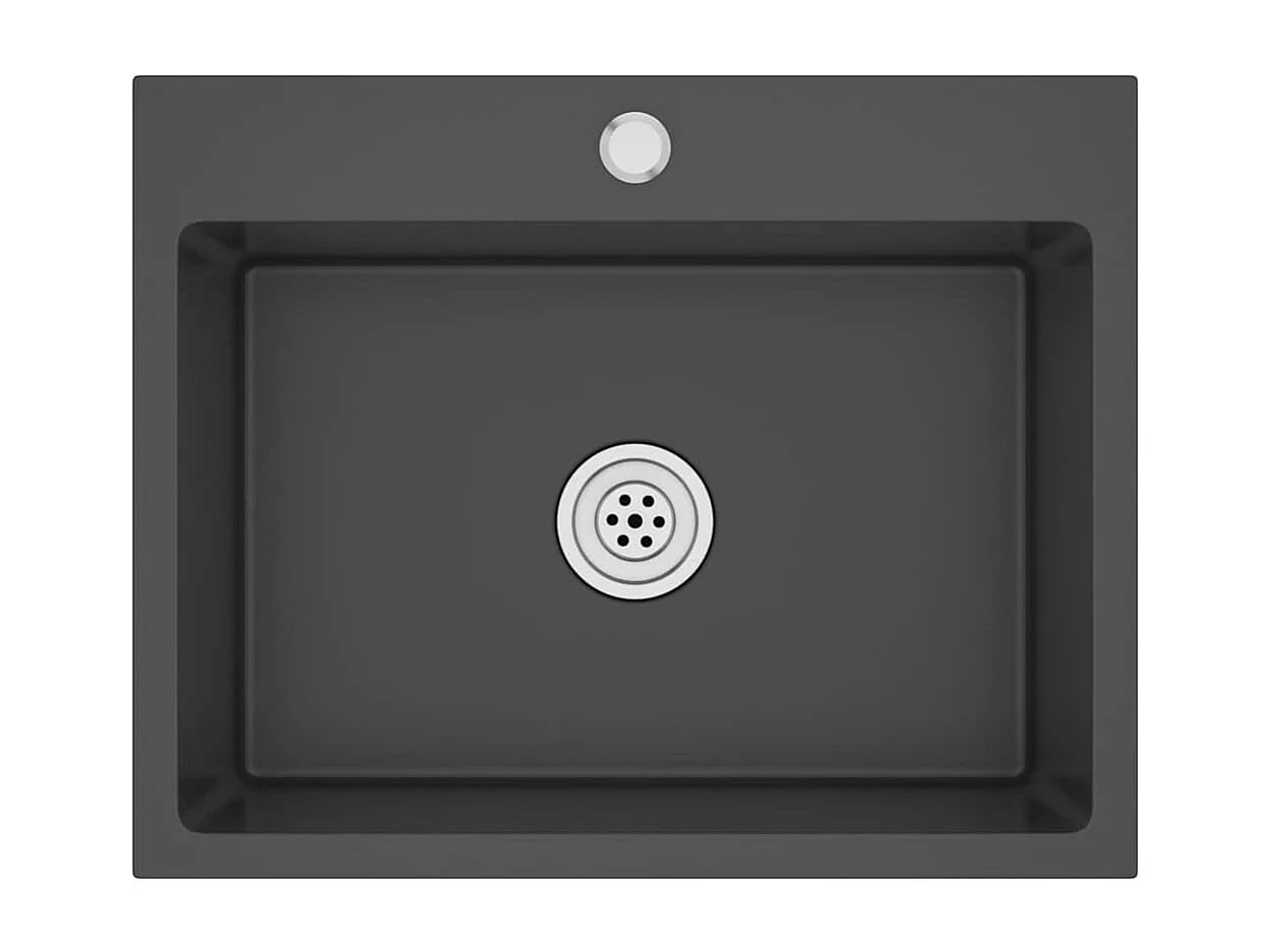 Lavello da cucina in acciaio inossidabile nero fatto a mano