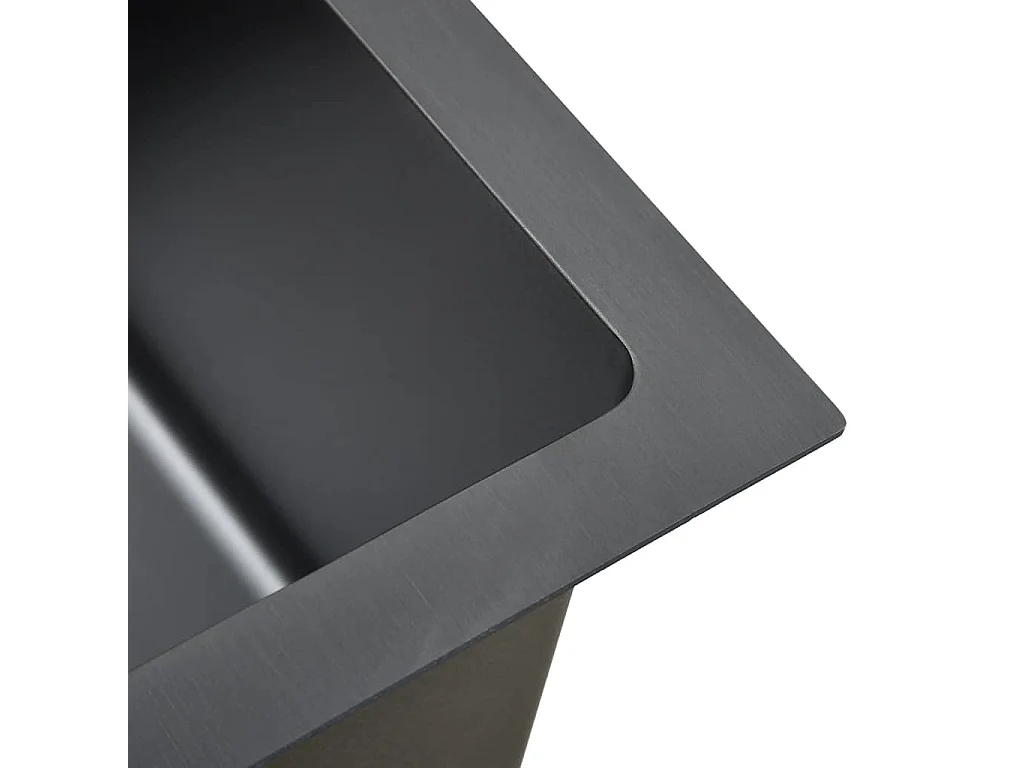 Lavello da cucina in acciaio inossidabile nero fatto a mano