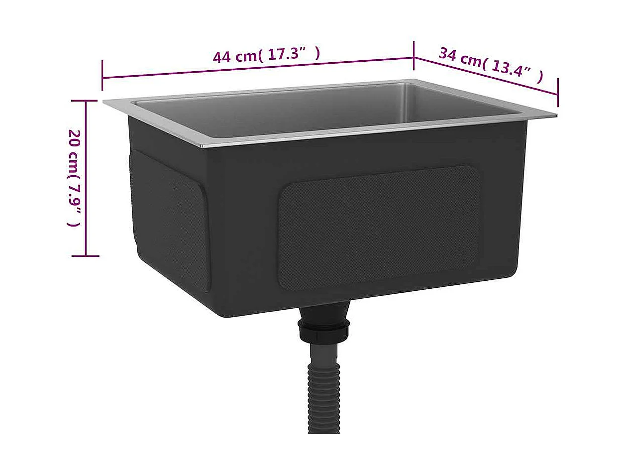 Handgemaakte keukengootsteen roestvrij staal