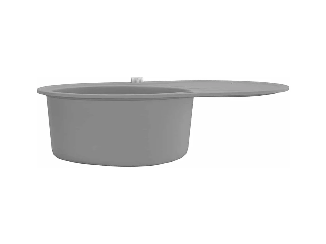 Évier de cuisine en granit Bac unique Ovale Gris