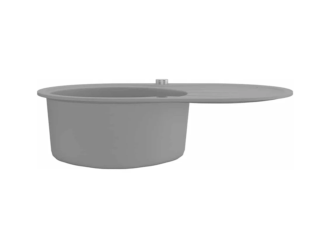 Évier de cuisine en granit Bac unique Ovale Gris