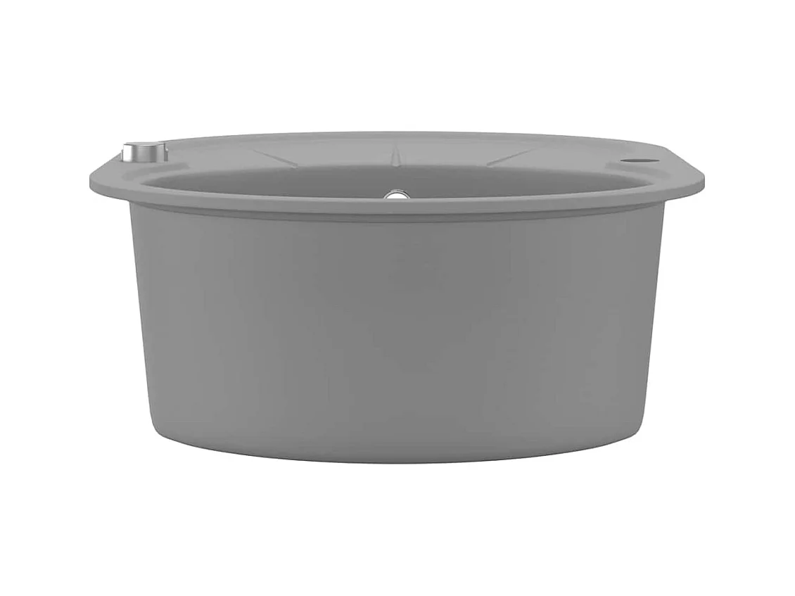 Évier de cuisine en granit Bac unique Ovale Gris
