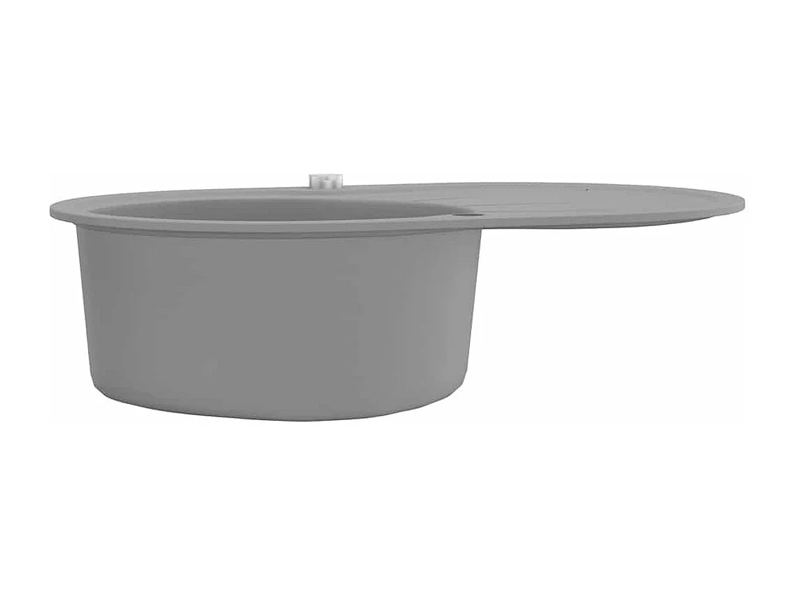 Évier de cuisine en granit Bac unique Ovale Gris