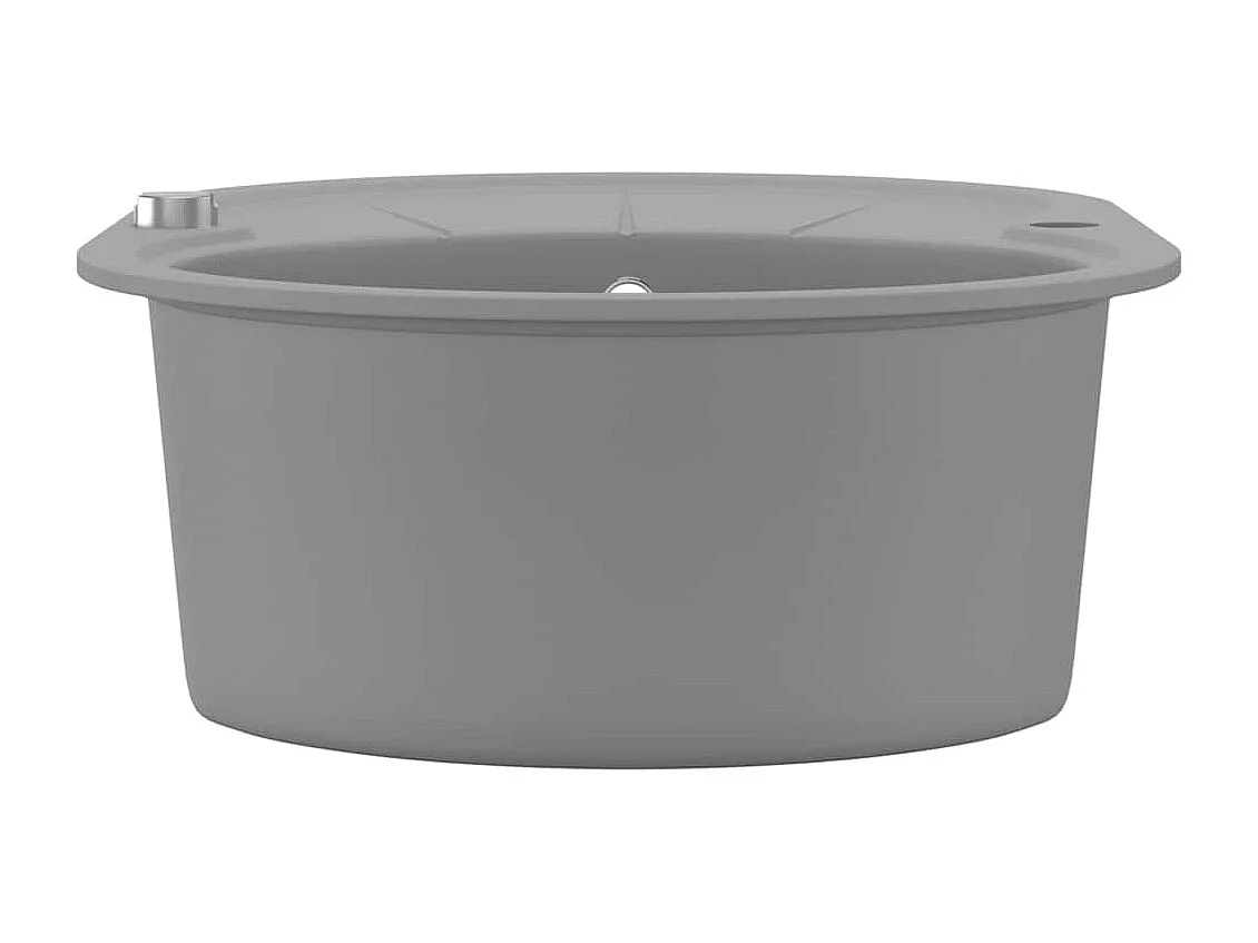 Évier de cuisine en granit Bac unique Ovale Gris