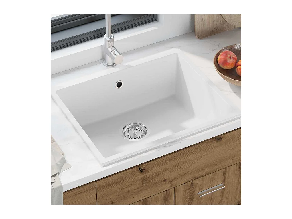 Évier de cuisine Blanc 54 x 44 x 20 cm Granite