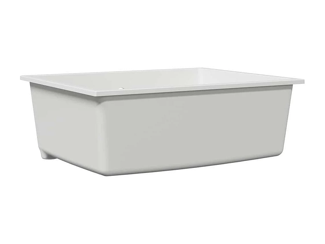 Witte keukenspoelbak 54 x 44 x 20 cm Graniet