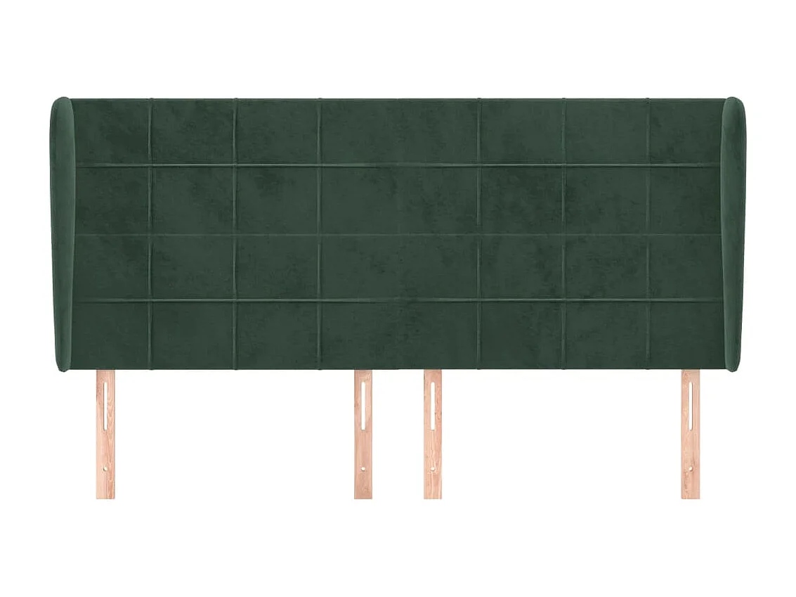 Hoofdbord met vleugels Donkergroen 183x23x118/128 cm Fluweel