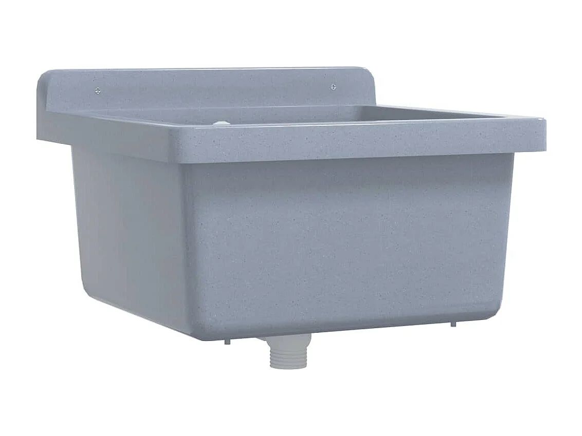 Lavabo de pared, gris, 40x40x24 cm, resina