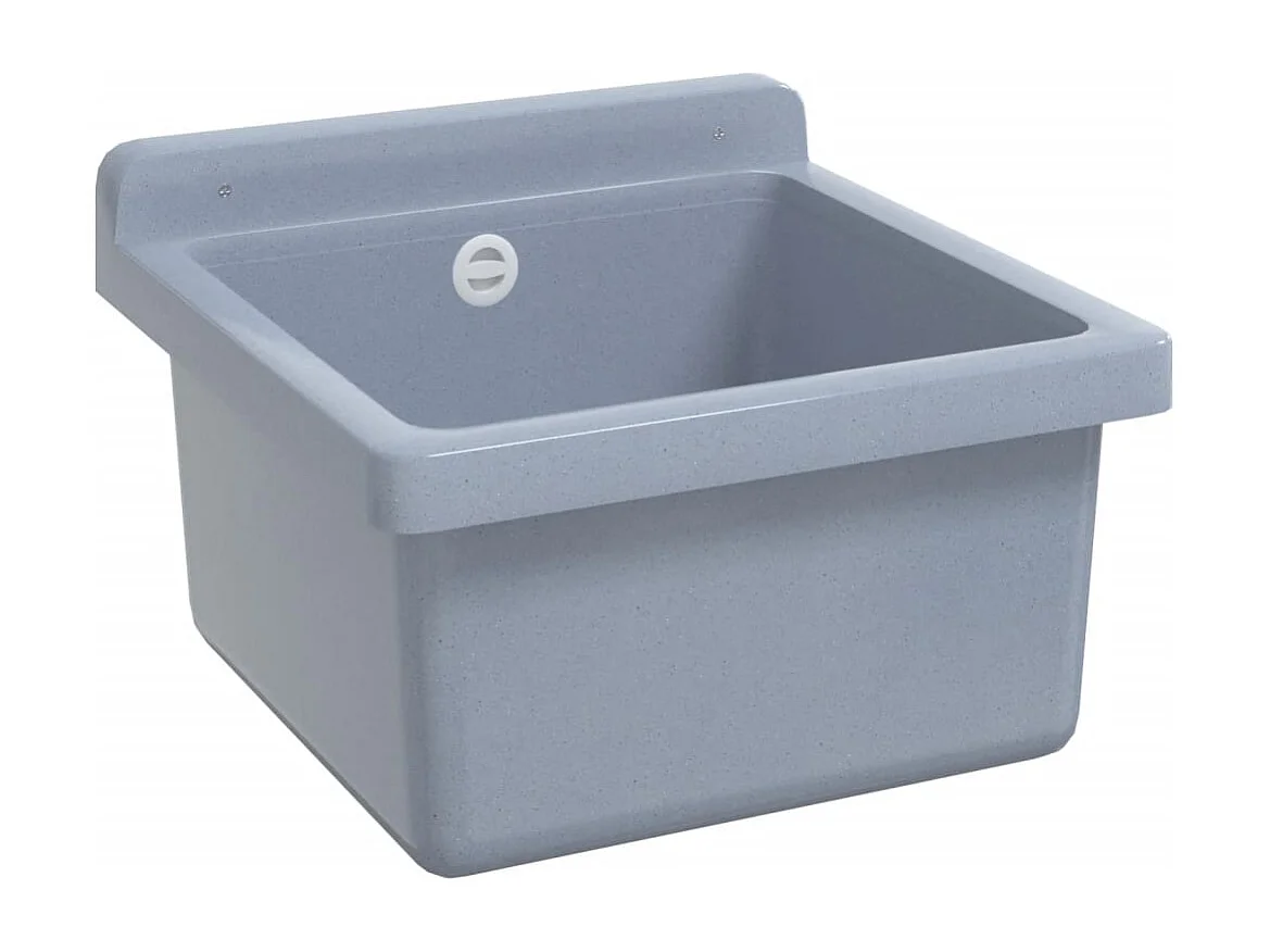 Lavabo de pared, gris, 40x40x24 cm, resina