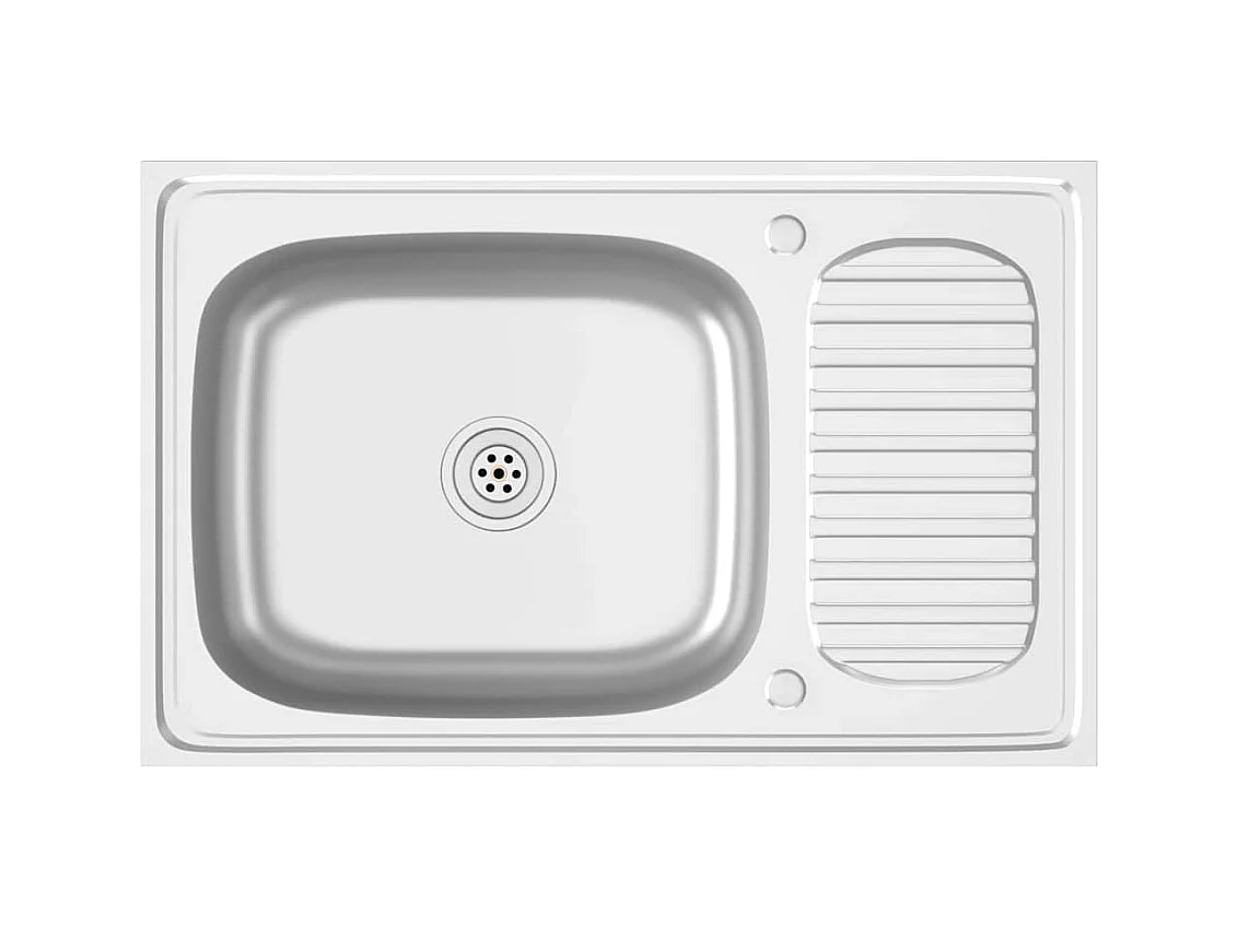 Keuken spoelbak en afdruiprek set zilver 800x500x155 mm roestvrij staal