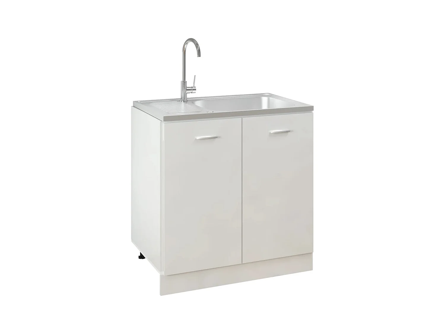 Keuken spoelbak en afdruiprek set zilver 800x500x155 mm roestvrij staal