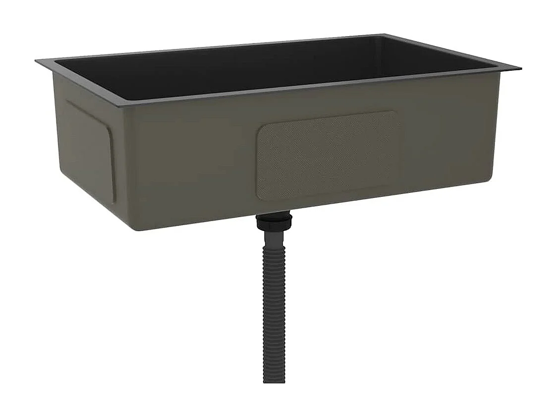 Évier de cuisine fait main Noir Acier inoxydable