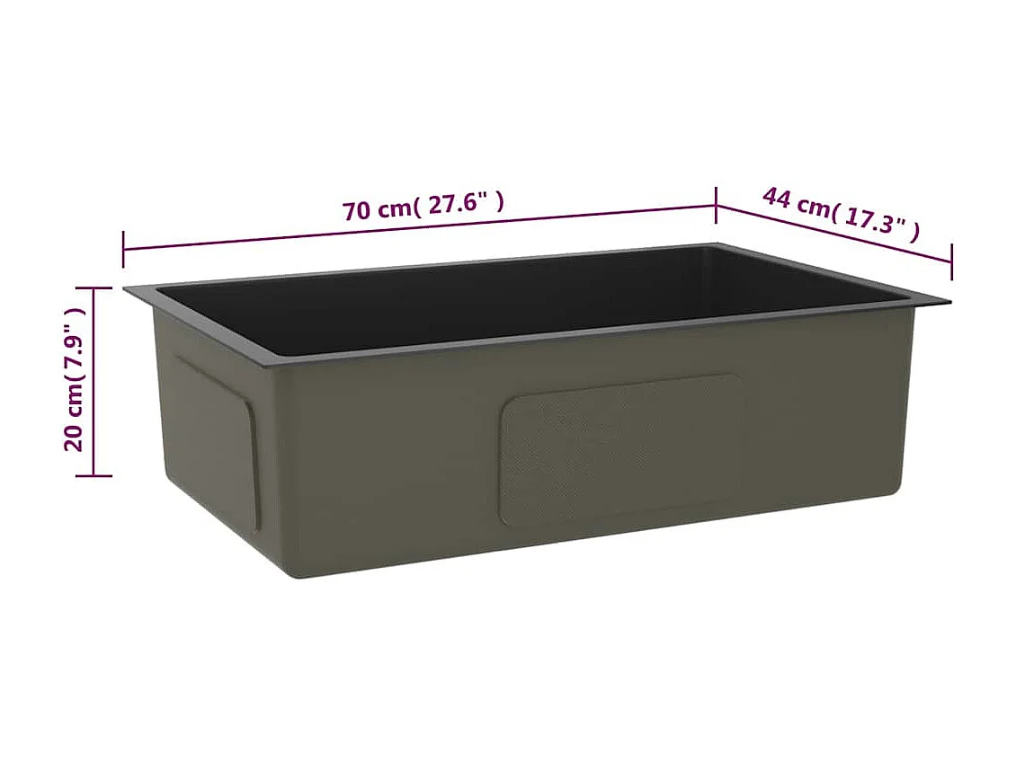 Évier de cuisine fait main Noir Acier inoxydable