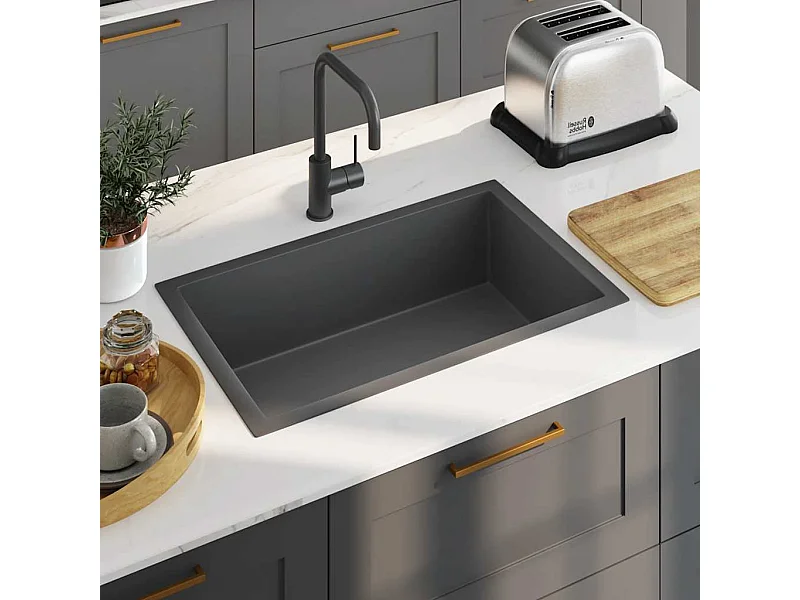 Lavello da cucina in acciaio inossidabile nero fatto a mano