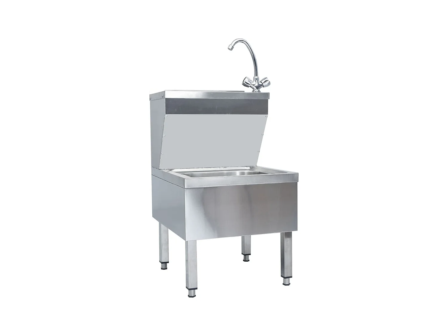 Commerciële handwasbak met roestvrijstalen kraan