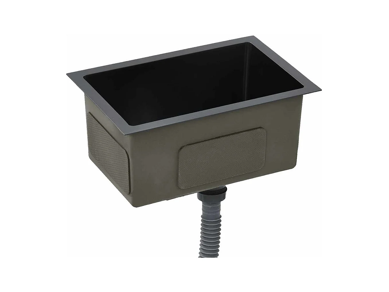 Handgefertigte Küchenspüle aus schwarzem Edelstahl