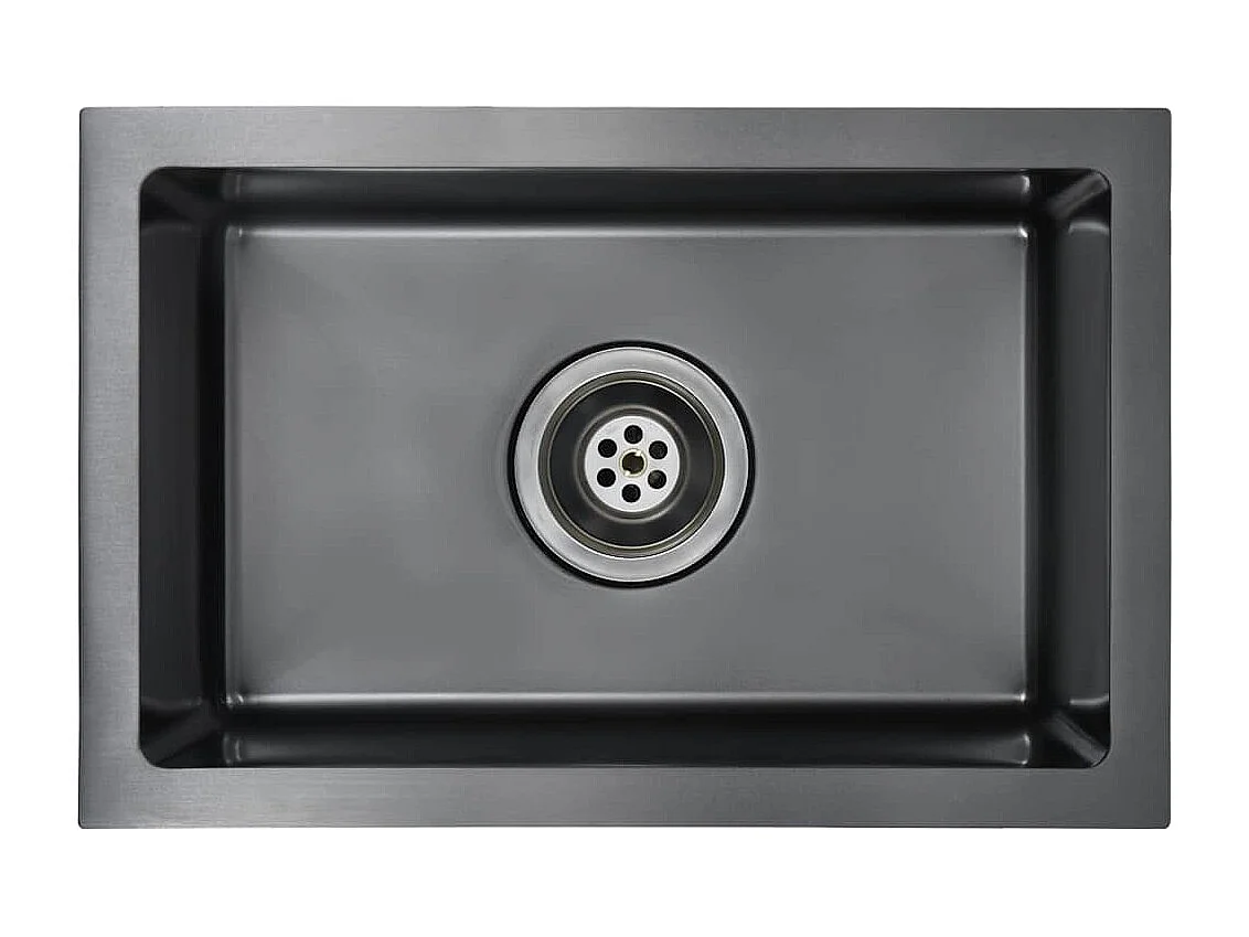 Évier de cuisine fait à la main Noir Acier inoxydable