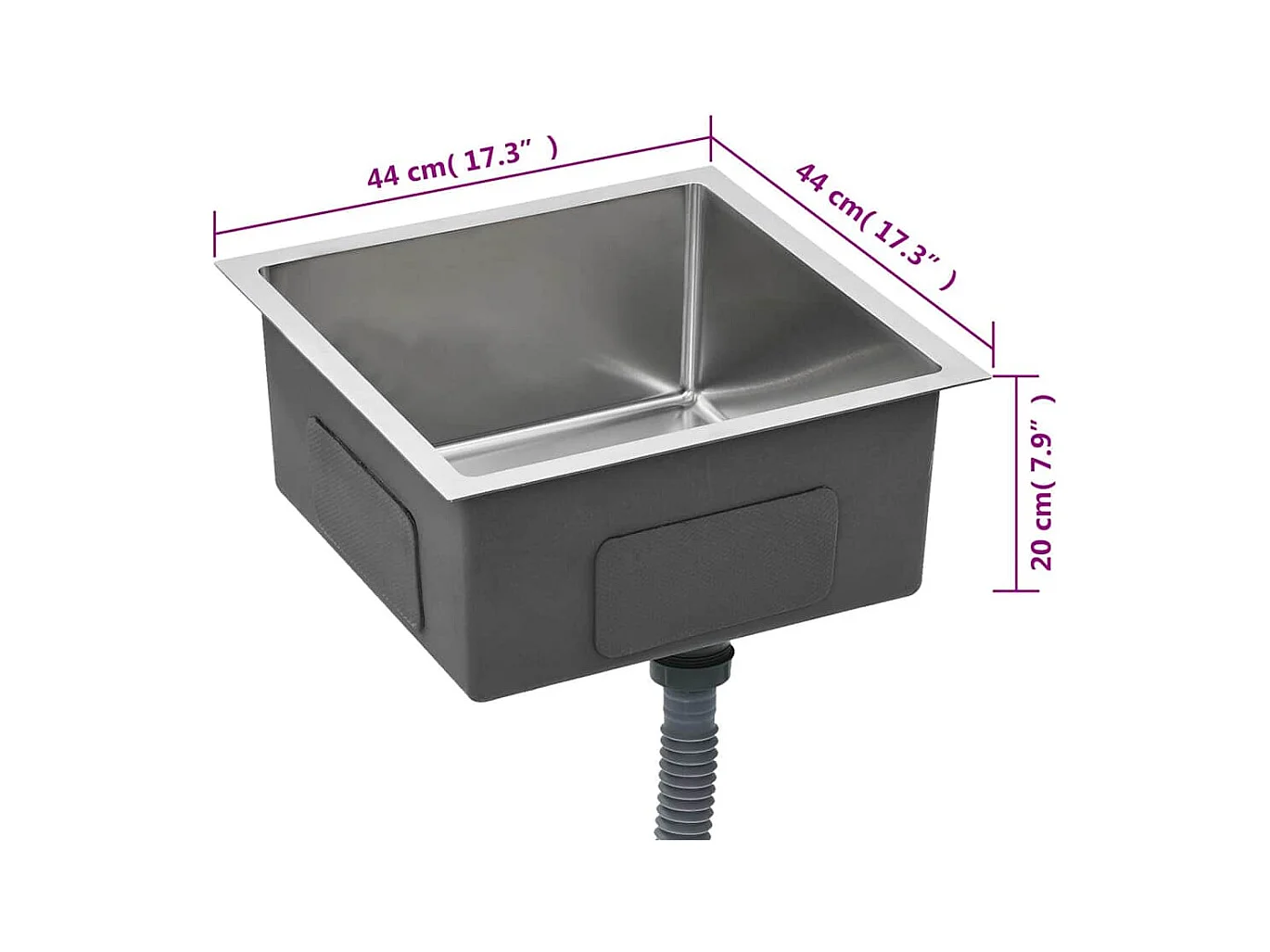 Handgemaakte keukengootsteen roestvrij staal