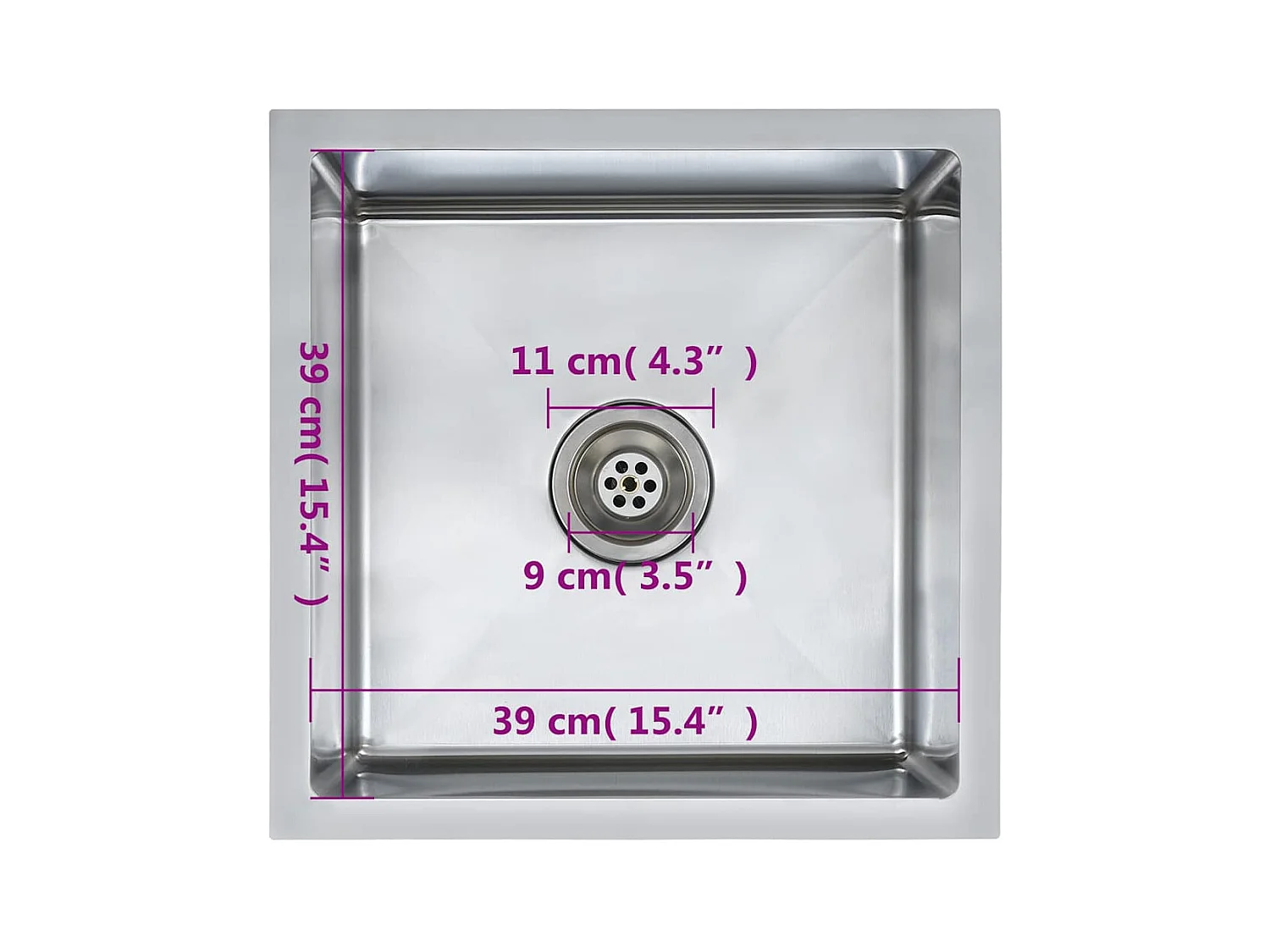 Handgemaakte keukengootsteen roestvrij staal