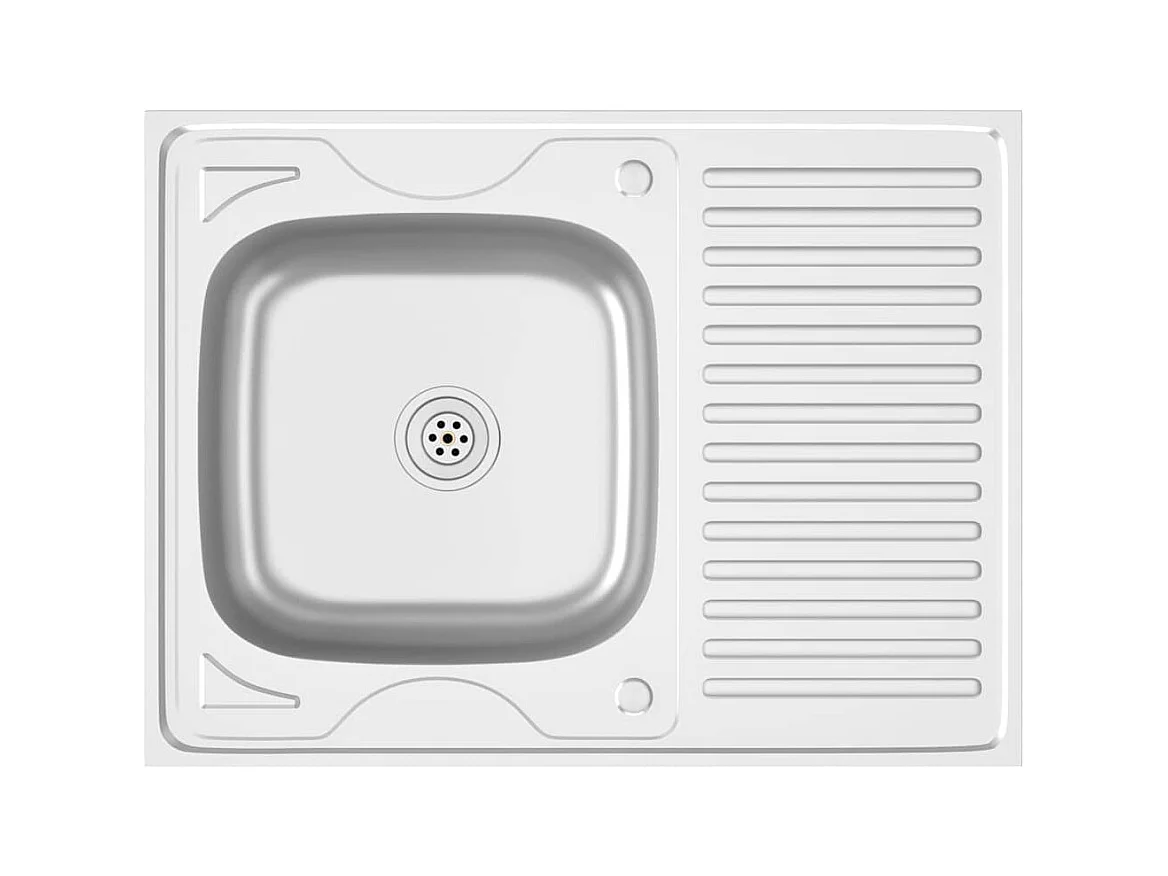 Keuken spoelbak en afdruiprek set zilver 800x600x155 mm roestvrij staal