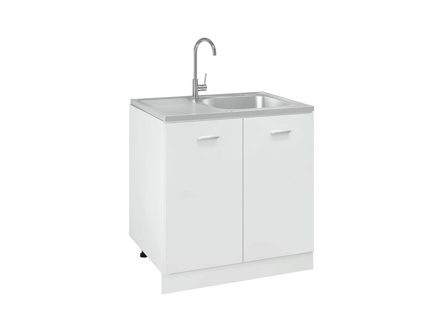 Keuken spoelbak en afdruiprek set zilver 800x600x155 mm roestvrij staal