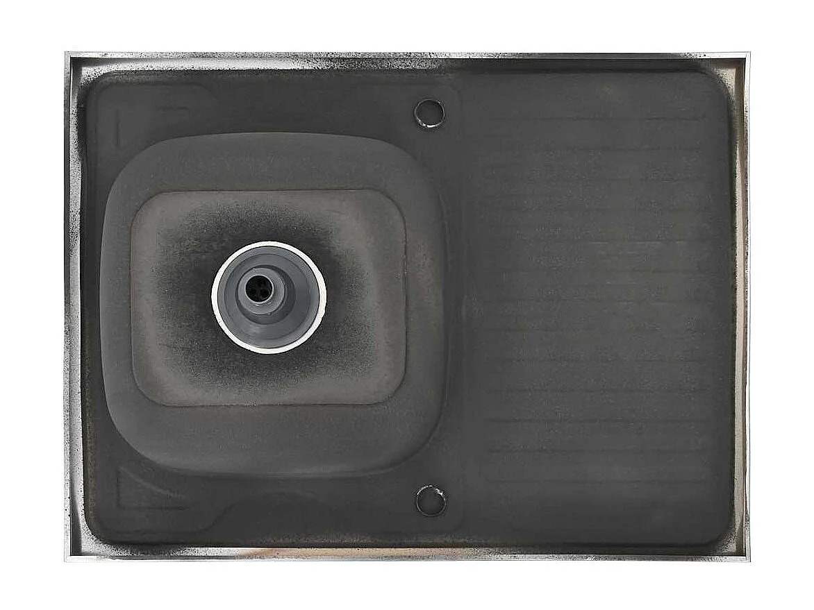 Keuken spoelbak en afdruiprek set zilver 800x600x155 mm roestvrij staal