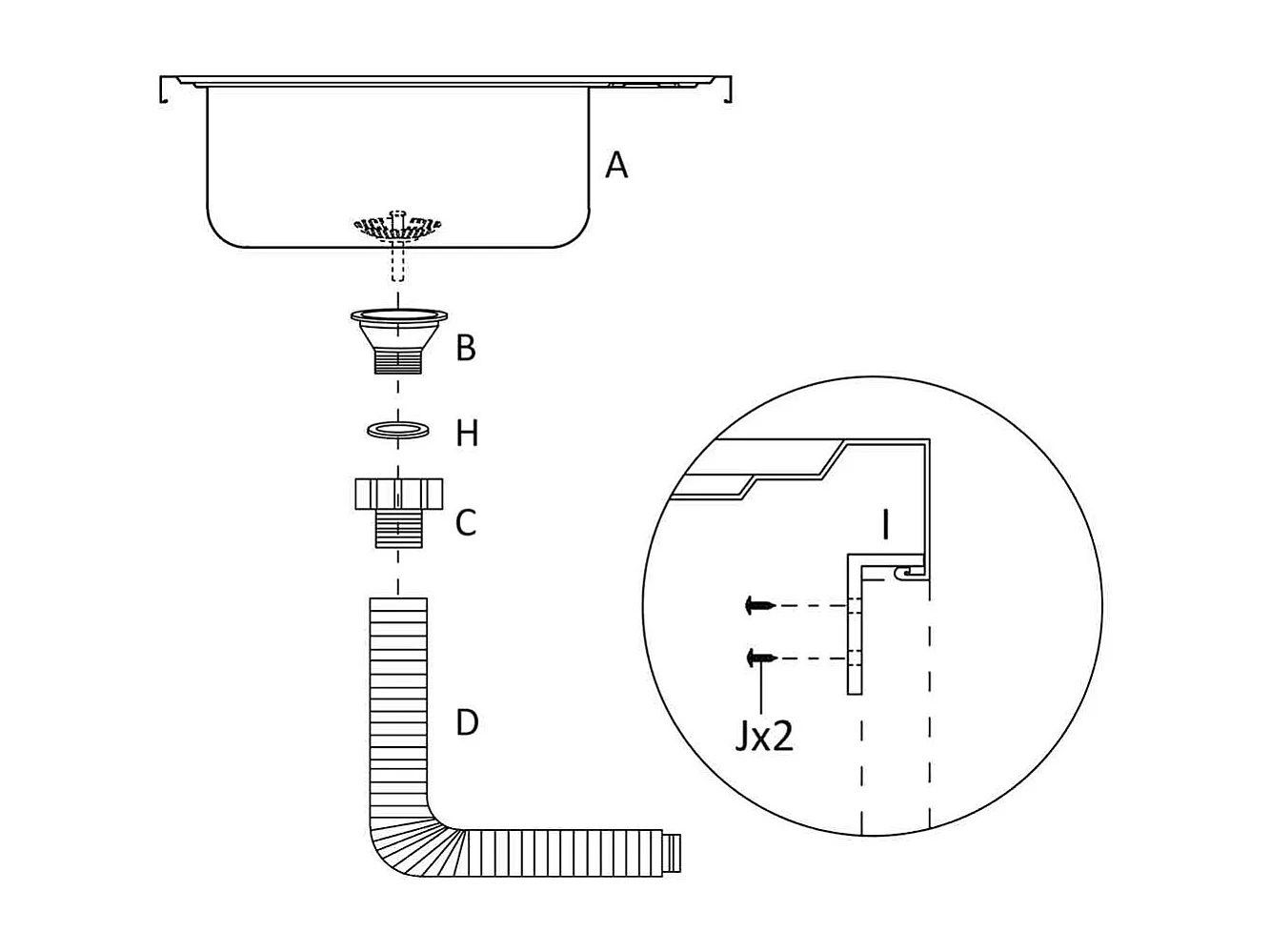Keuken spoelbak en afdruiprek set zilver 800x600x155 mm roestvrij staal