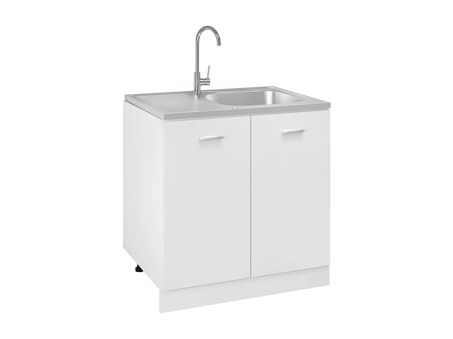 Jeu d'évier de cuisine et égouttoir argenté 800x600x155 mm inox