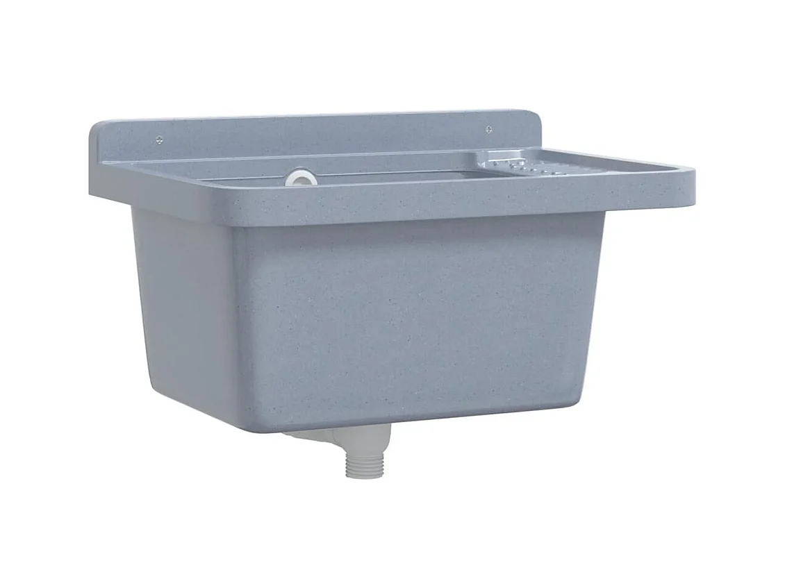 Lavabo pour montage murale gris 50x35x24 cm résine