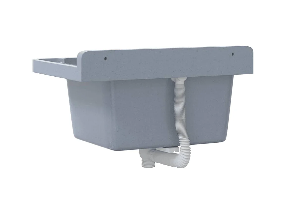 Lavabo pour montage murale gris 50x35x24 cm résine