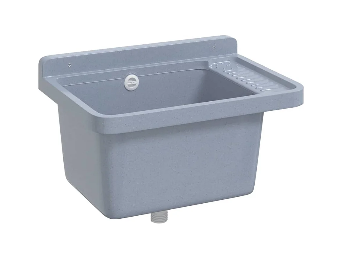 Lavabo pour montage murale gris 50x35x24 cm résine