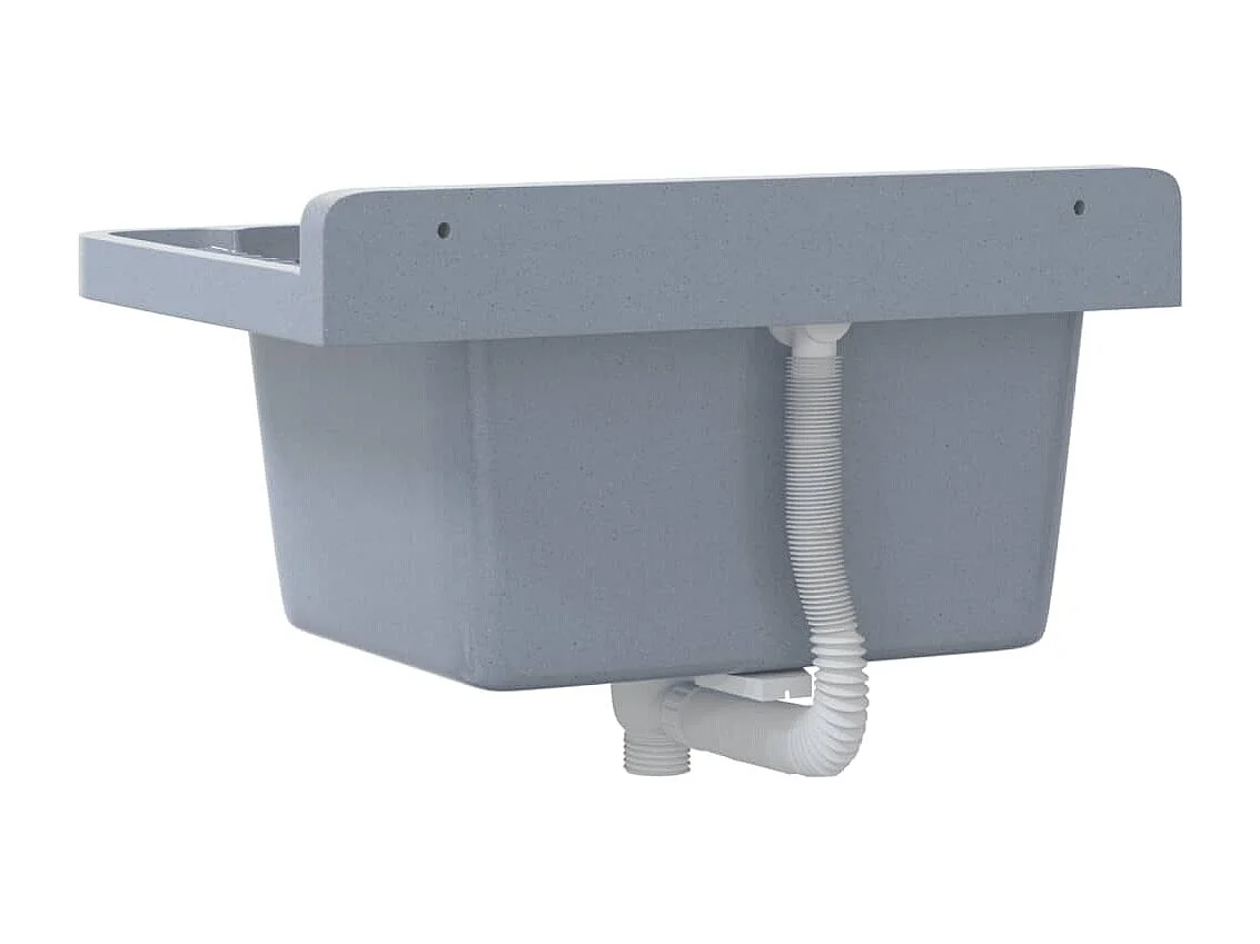 Lavabo pour montage murale gris 50x35x24 cm résine