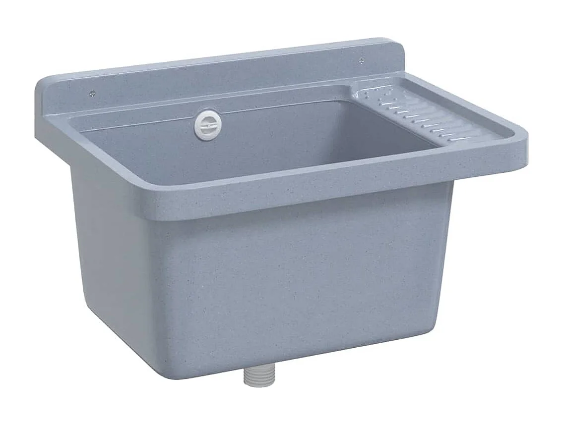 Lavabo pour montage murale gris 50x35x24 cm résine